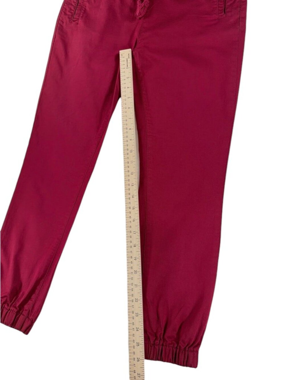 Women's Burgundy Casual Jogger Pants Size 13/14 Elastic Waist Drawstring - Picture 9 of 12